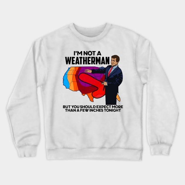 I'm Not a Weatherman, But You Can Expect a Few Inches Crewneck Sweatshirt by darklordpug